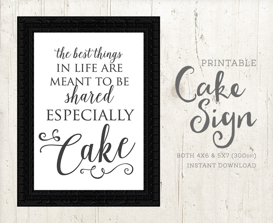 Cake Sign Share Cake Printable Sign for Cake Table Wedding