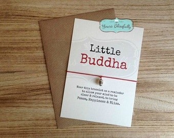 SALE BUDDHA Bracelet, Yoga Friendship Bracelet, Meditation, Buddha Friendship Bracelet, Buddha Card, Yoga Gift,