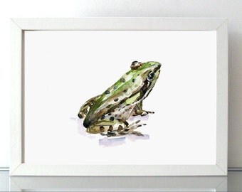 Items similar to Frog Watercolor - Original Painting, Teacup, Animal ...