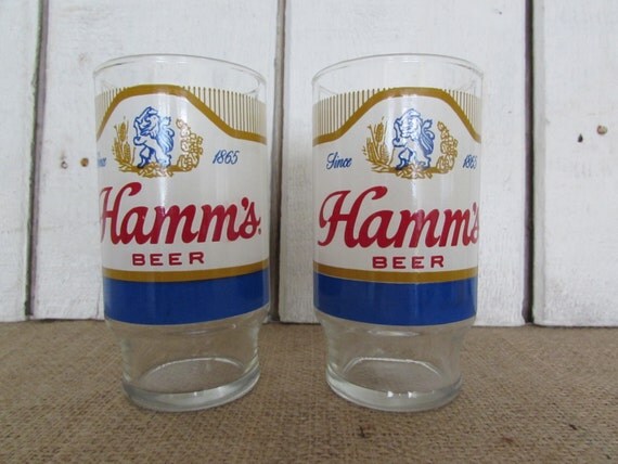 vintage hamms beer glasses