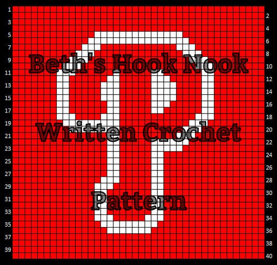 Crochet Pattern Phillies 'P' Logo Instant by BethsHookNook