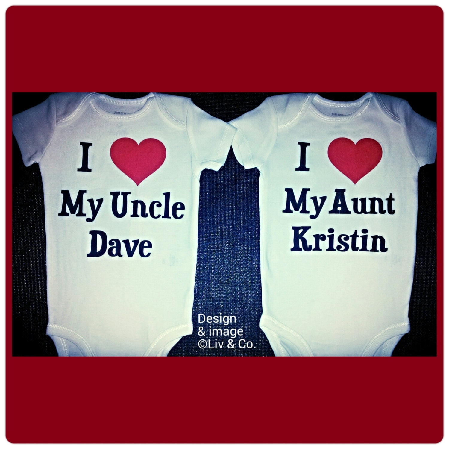 I Love My Aunt I Love My Uncle Baby Bodysuit and Toddler T