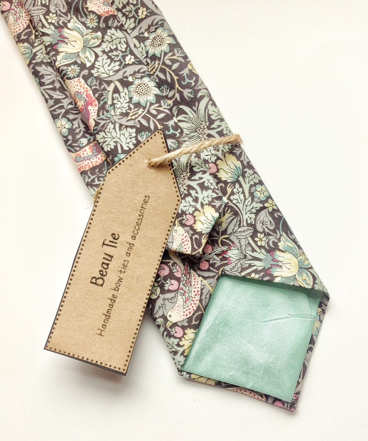 thin floral tie