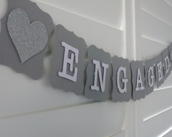ENGAGED Banner Bunting Garland - Wedding Engagement Bridal Shower decoration