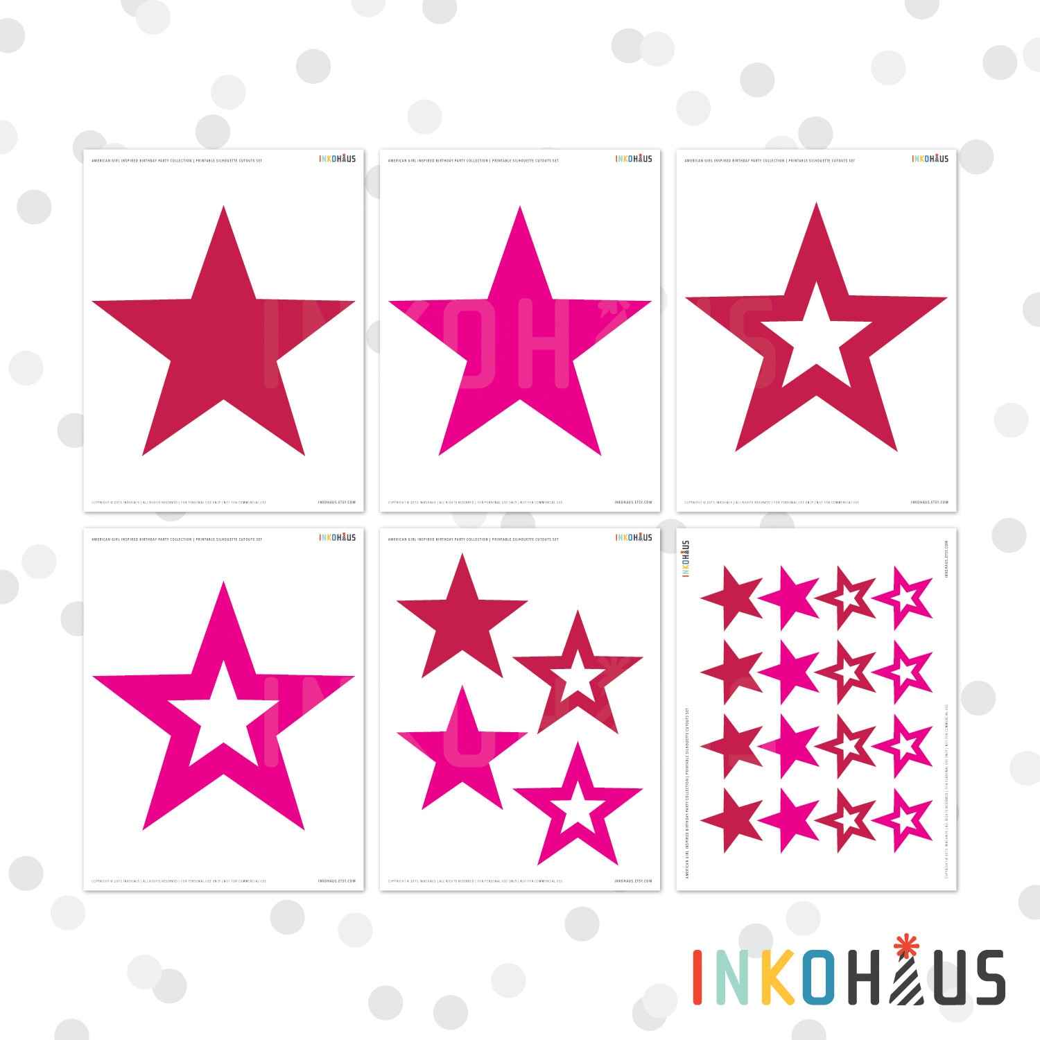 PRINTABLE Star Silhouette Cutouts American Girl by InkoHaus
