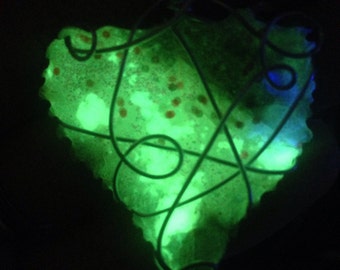 Real fall leaf necklace; glowing driad jewelry