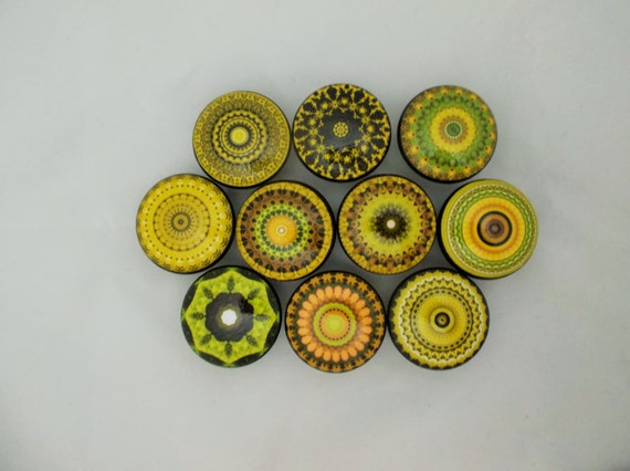 wood decoupage knobs 10 Lemon of Knobs Set Lime Mandala Cabinet from