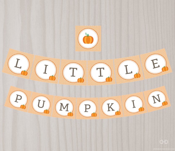 Little Pumpkin Banner Fall Baby Shower Printable Sign