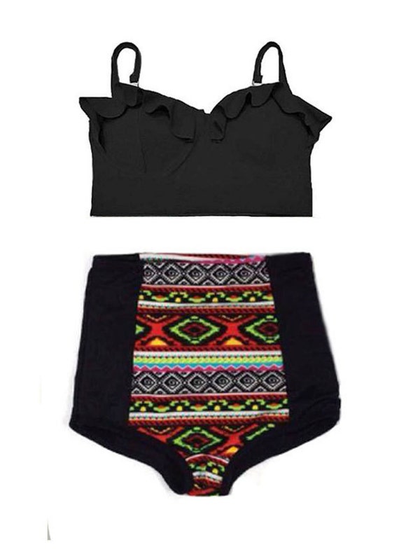 Items similar to Black Midkini Top and Tribal Tribute High Waisted ...