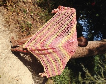 Knit Shawl ,knit Wrap, XL, Pastels,Peach, Raspberry, Blueberry,knit,wrap