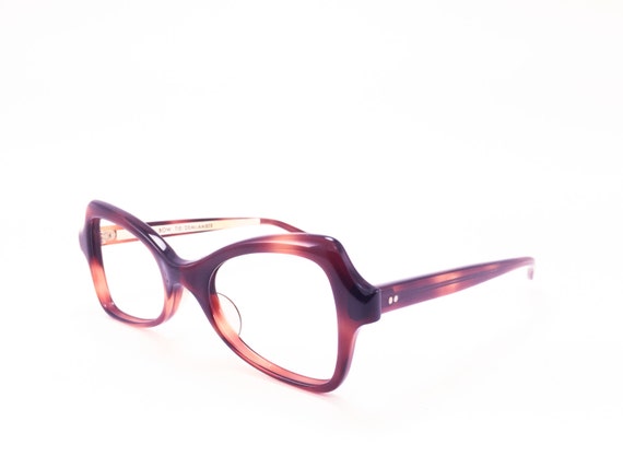 Vintage 1960s Demi-Amber Petite Cateye Eyeglass Frame Lady