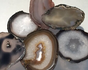 NEW!! Large Size Dark Grey Brown Black Beige Brazilian Agate Slice with NO HOLE for Coasters, Framing, Lightcatchers, Crafts