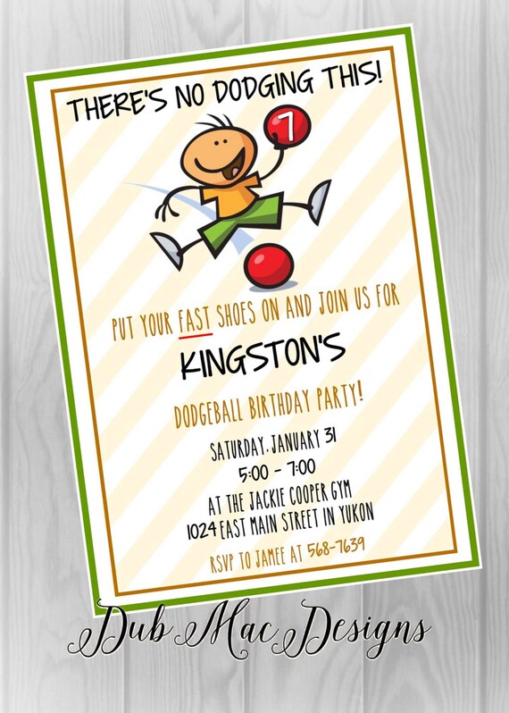 Dodgeball Birthday Party Invitations 7