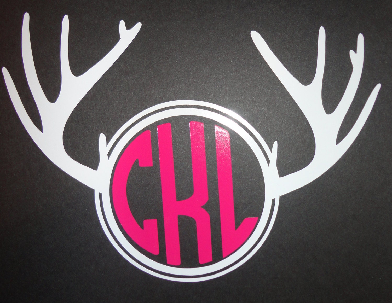 Deer Horn Monogram car decal