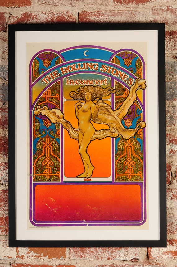 The Rolling Stones in concert original 1969 Tour Blank Poster