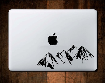 Mountain Range Decal, Macbook Decal, Mountain Car Decal, Laptop Decal, Laptop Stickers