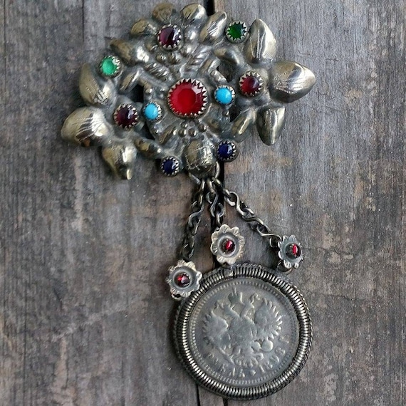 Silver pendant necklace Ukrainian traditional silver by Etnicas