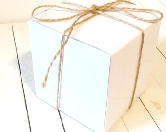 Set of 50 - White Gift / Cupcake Boxes 4 x 4 x 4 - gift box, favor box, cupcake boxes, favor boxes, cake boxes, gift boxes, cupcake inserts