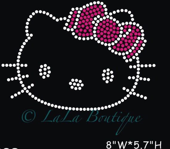Hello Kitty Rhinestone Hotfix Heat Transfers by LaLaBoutiqueBling