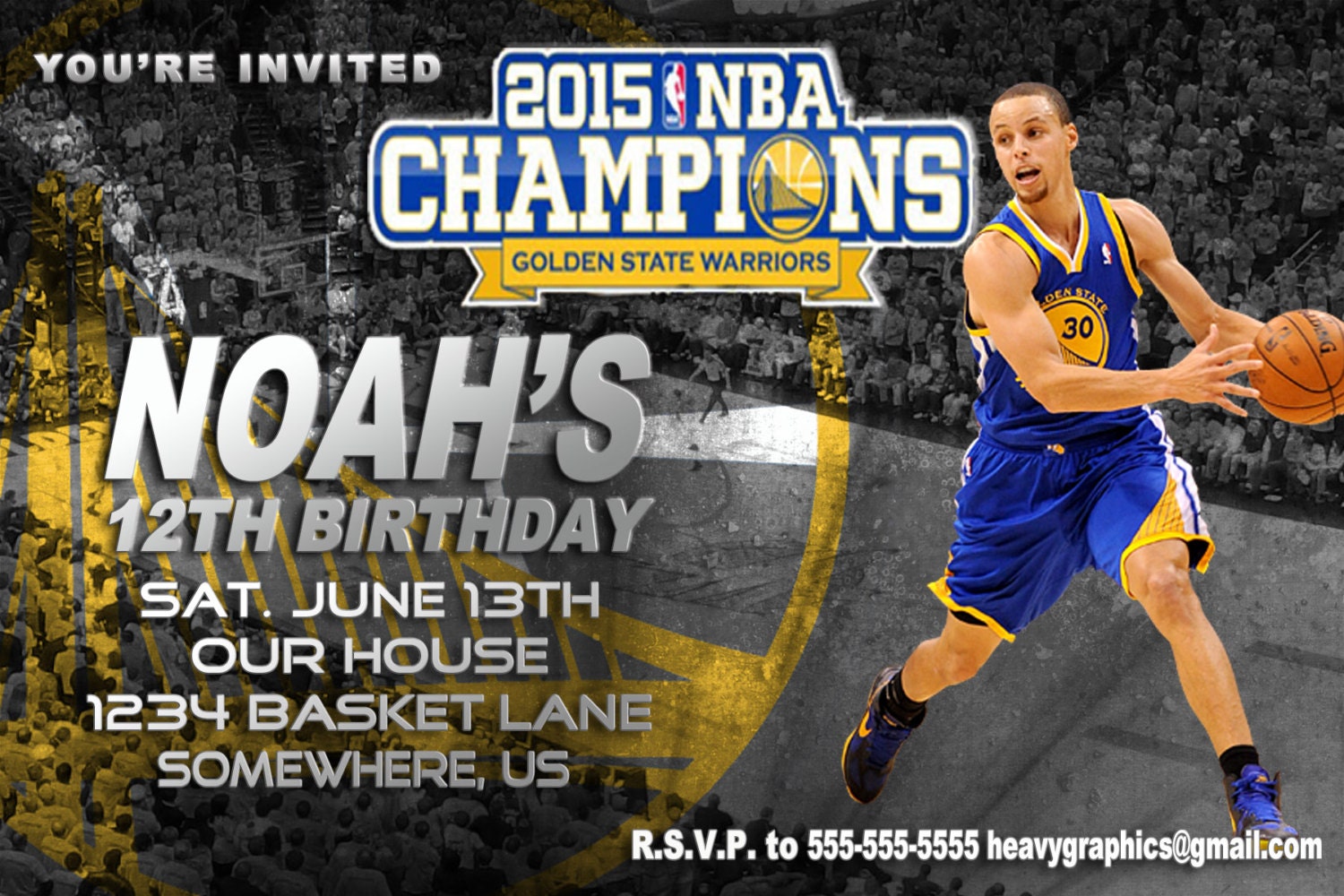 Golden State Warriors Birthday Party Invitation By Heavygraphics golden-state-warriors-birthday-party-invitation-by-heavygraphics
