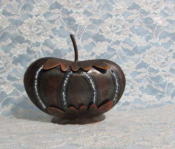 CLEARANCE Vintage Copper Pumpkin Candleholder