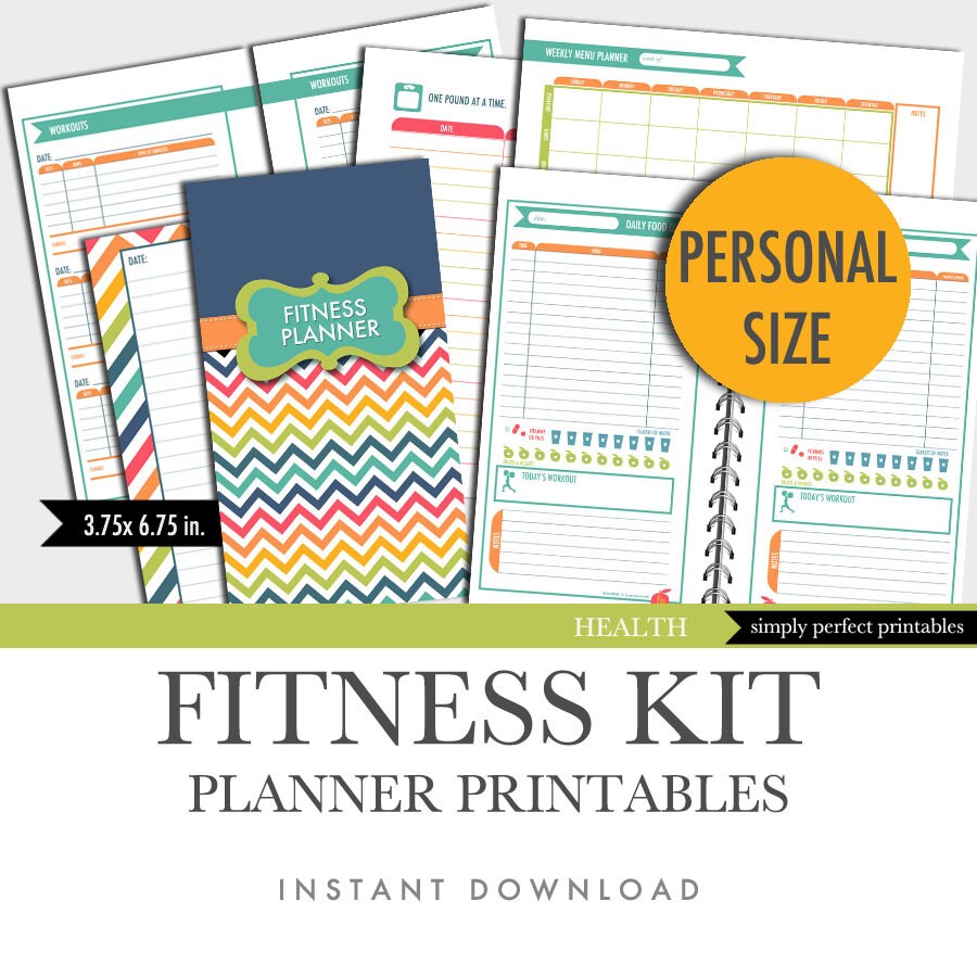 Fitness Planner Inserts Personal Size Printable Food