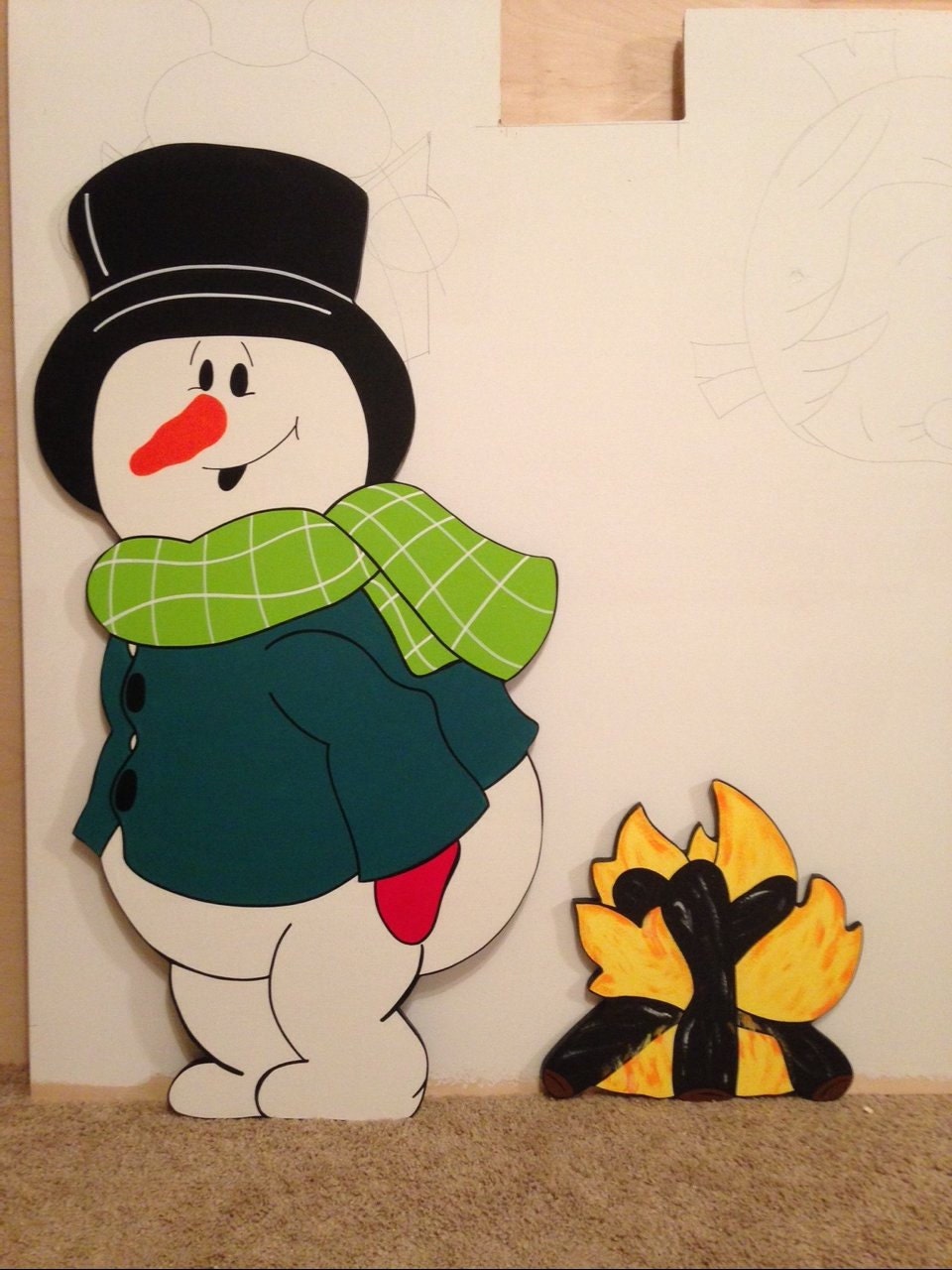 Snowman christmas yard art decoration.ready to by PlayfulYardArt