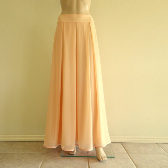 Maxi Skirt. Light Peach Bridesmaid Skirt.