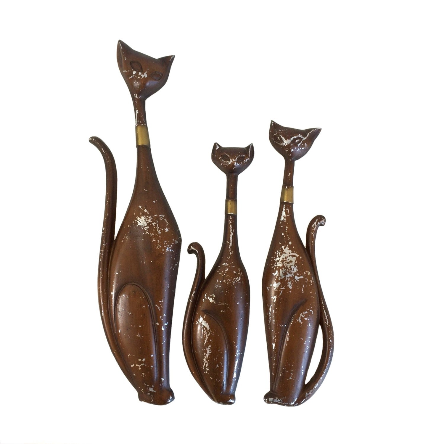 Vintage Siamese Cat Metal Wall Decor Set by Sexton Metalcraft