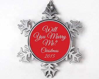 Will You Marry Me Christmas Ornament - Personalized Proposal Christmas Ornament - Engagement Christmas Ornament - Pop the Question