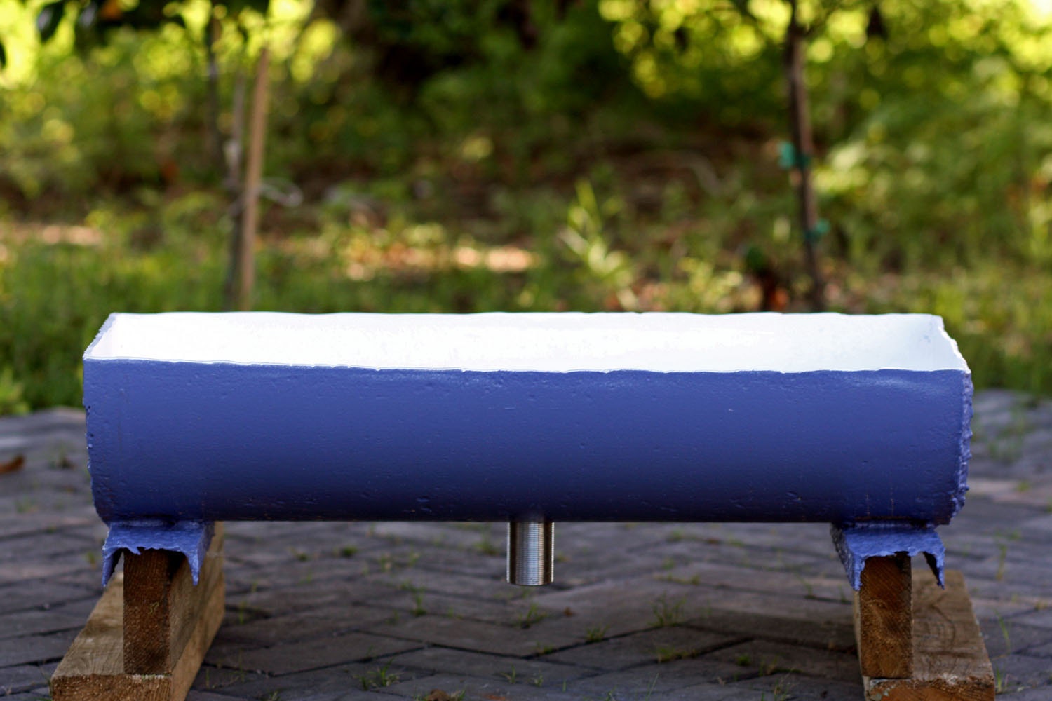 Reclaimed Barrel Antique Trough Sink Cast Iron Bright White