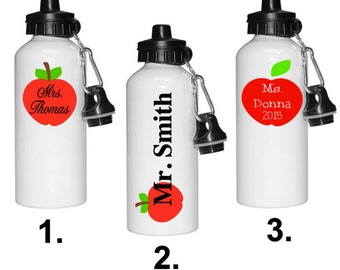 Personalized teacher water bottle, tumbler, travel mug, DISHWASHER SAFE, PERMANENT