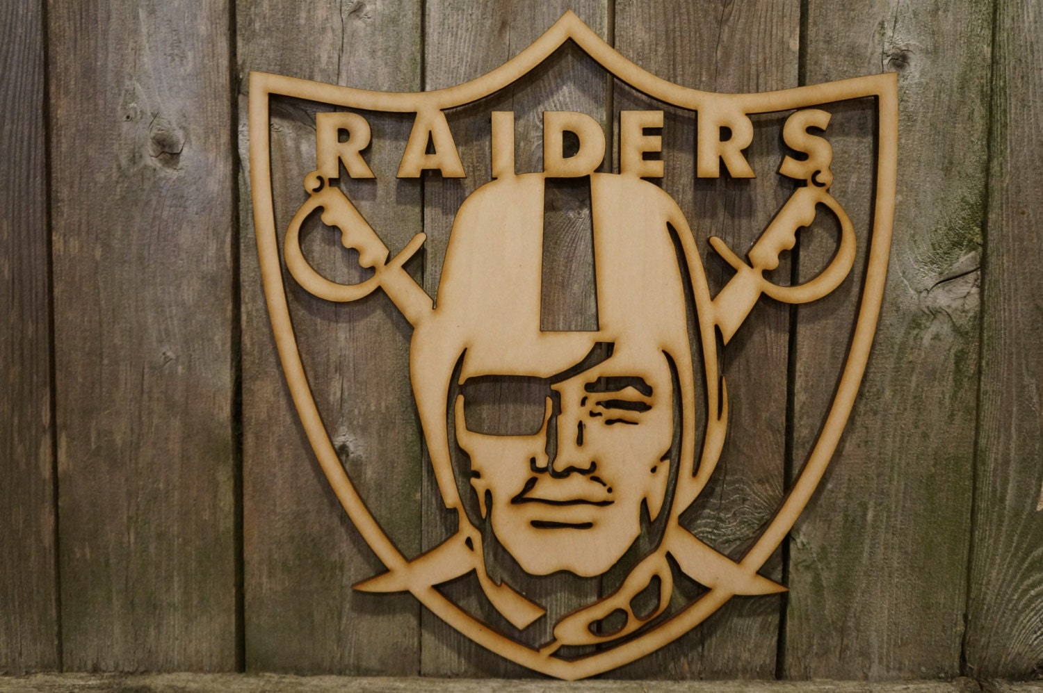Oakland Raiders logo wall hanging sign1500 x 997