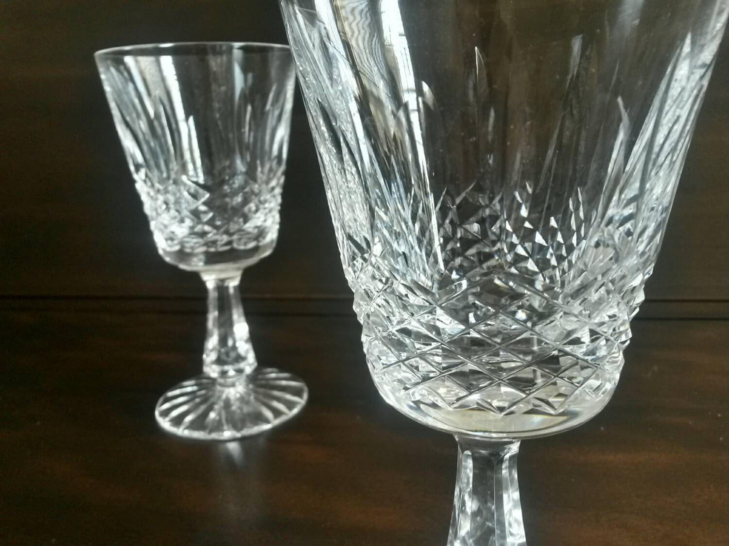 Waterford Kenmare Crystal Wine Goblets S/2
