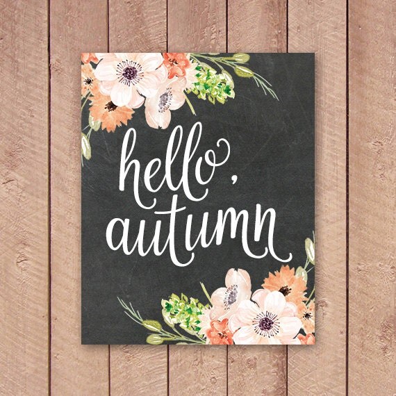 Hello Autumn Printable Art Print 11x14 8x10 5x7 4x6 Fall