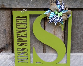 Painted Teacher Door Hanger - Personalized Classroom Door Hanger - Classroom Wall Hanging - Teacher Gift