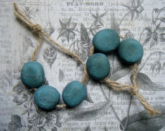 NEW! Rustic Pebbles, Stream, ONE Set, Faux Pebble Bead, Rustic Pebble Bead, Polymer Clay Pebble Bead