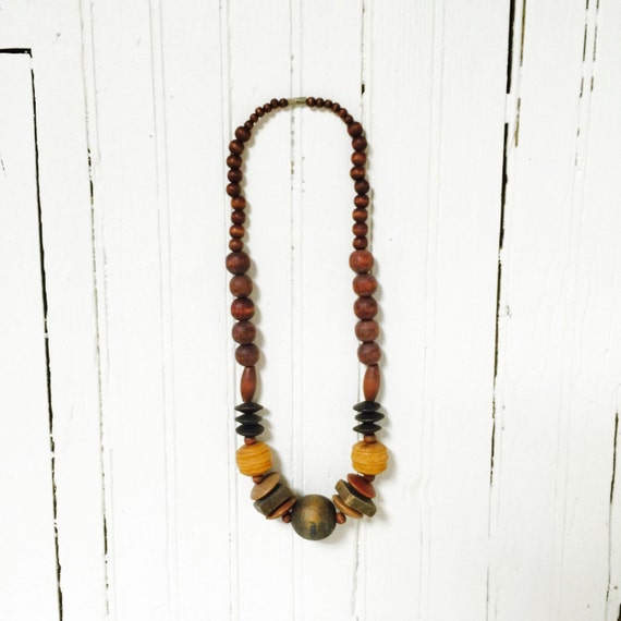 Items Similar To Large Wooden Bead Necklace On Etsy 3008