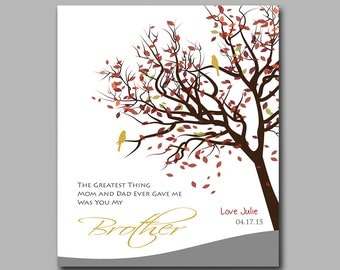 Brother Gift - Birthday Gift - Personalized Art Print - New Home Gift - Add Any Wording of Your Choice - Available in Any Color