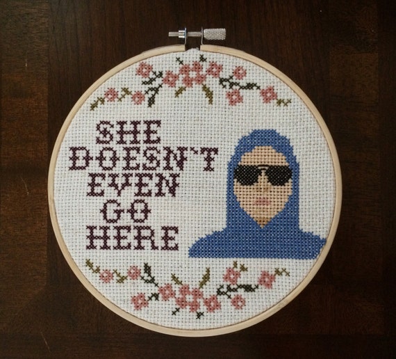 Items similar to Rude Chicks CROSS STITCH. Handmade. Made to order