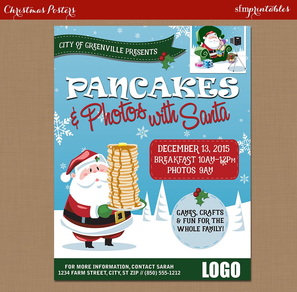 pancake breakfast with santa flyer photos with santa clause breakfast with santa flyer