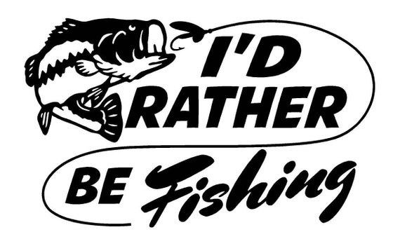 Download I'd Rather Be Fishing Car Decal