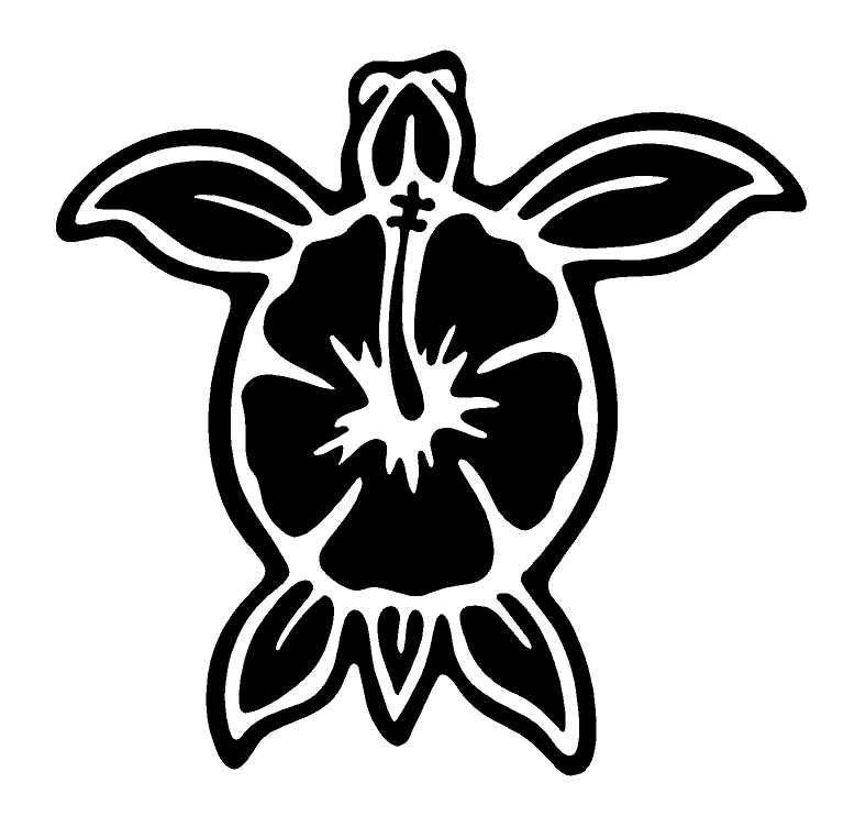 Sea Turtle Flower car decal