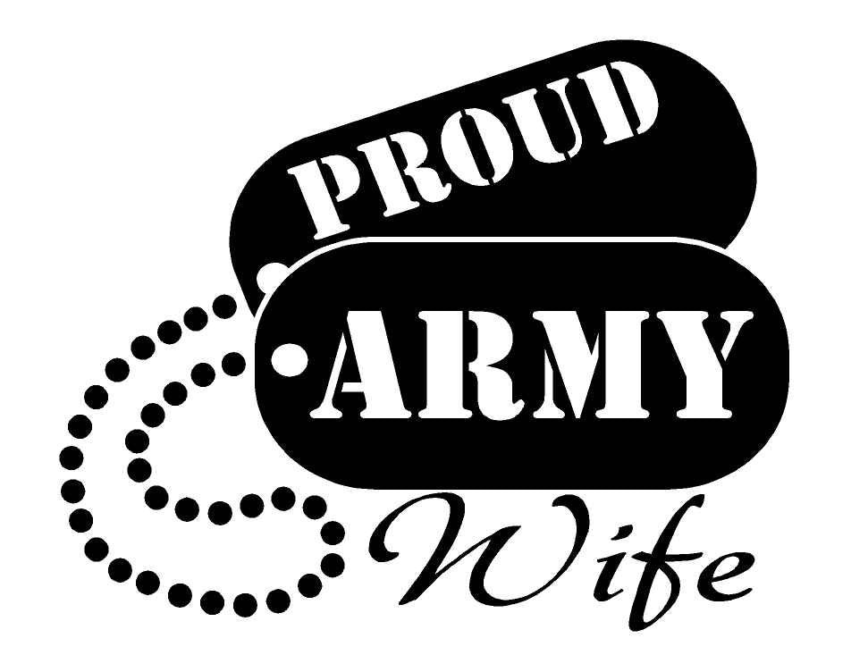 Proud Army Wife Car Decal with Dog Tags