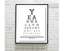 Unique eye chart print related items | Etsy