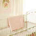 Pink Floral Baby Girl Bedding | Linen & Cotton Crib Set | Crib Skirt with Pom Poms | Roses for Bella