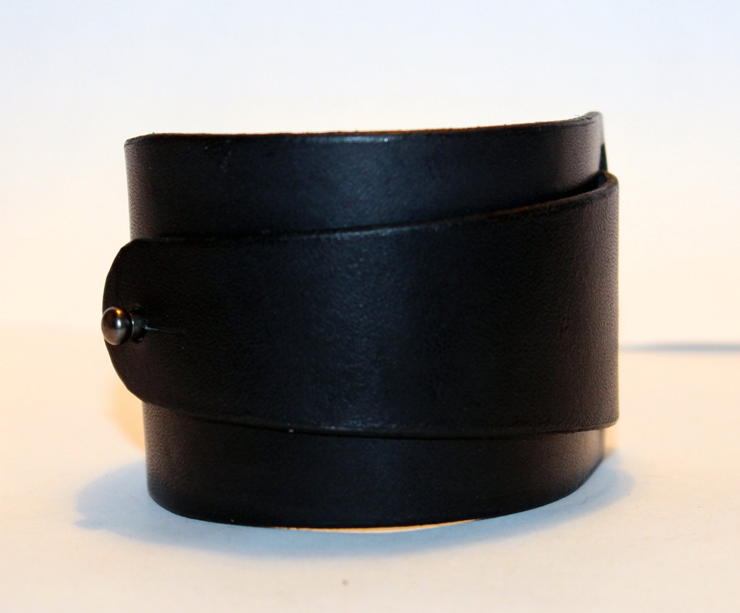 Black Leather Cuff Black Bracelet Great GiftBlack Cuff