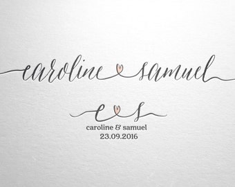 Wedding names logo - Wedding initials logo - Wedding monogram - Heart logo - Custom photography logo - Wedding logo - Wedding initials
