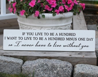 If You Live To Be a Hundred Winnie the Pooh Wood sign / If You Live To Be 100 Sign