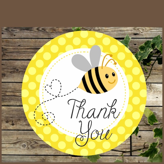 Bee Baby Shower Favor Tags, Printable Yellow Bumble Bee ...